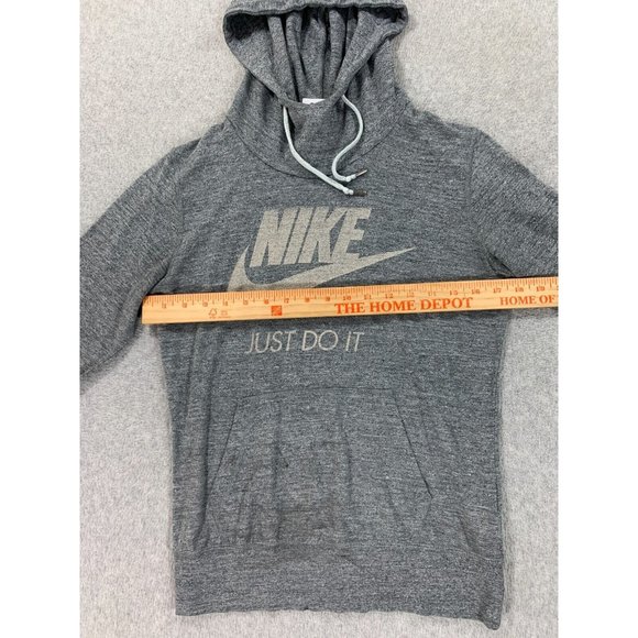 Nike Just Do It Cotton Blend Light Weight Hoodie Pullover (Women's Medium) Gray - Picture 8 of 14